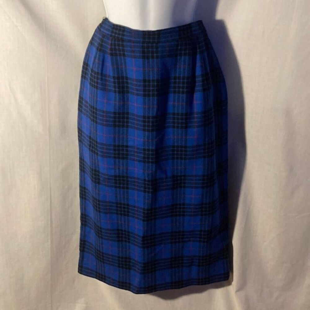 PENDLETON blue red black Morgan Tartan plaid skirt 8
